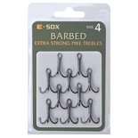 E-Sox Extra Strong Pike Trebles Size 4 Barbed